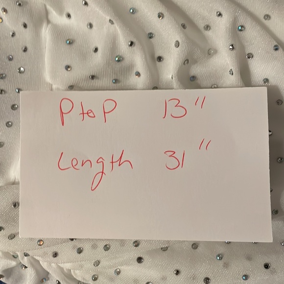 Windsor size S white w/rhinestones and front has a sheer peekaboo mid-section. - Picture 5 of 6